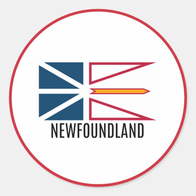 Flagge von Neufundland Runder Aufkleber (Vorderseite)