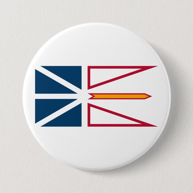 Flagge von Neufundland und Labrador (Kanada) Button (Vorderseite)