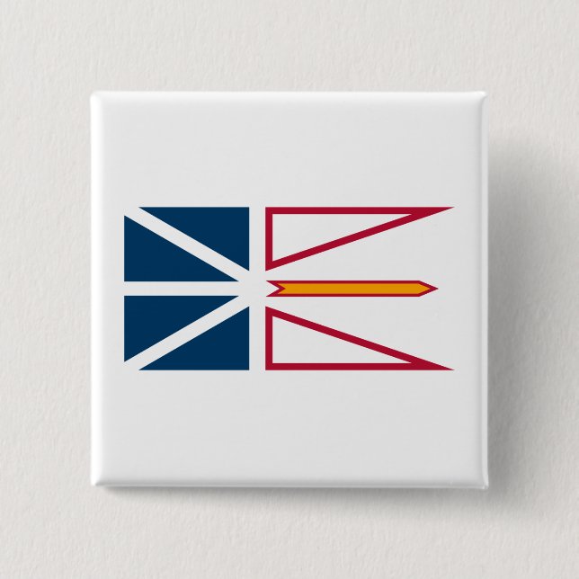Flagge von Neufundland und Labrador (Kanada) Button (Vorderseite)