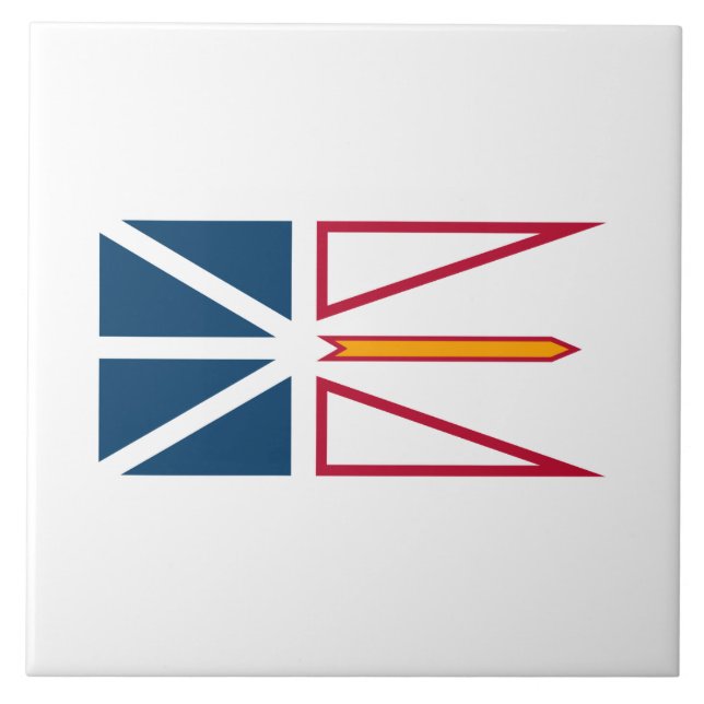 Flagge von Neufundland und Labrador (Kanada) Fliese (Vorderseite)