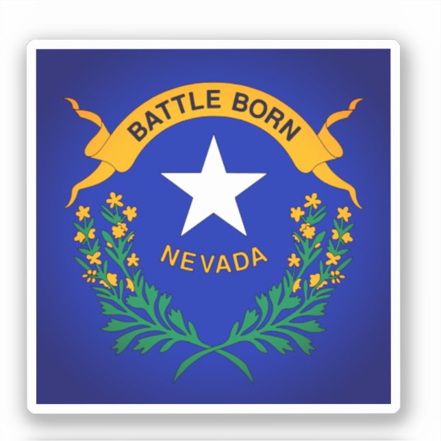 Flagge von Nevada (Einzelheiten) Aufkleber (Vorderseite)