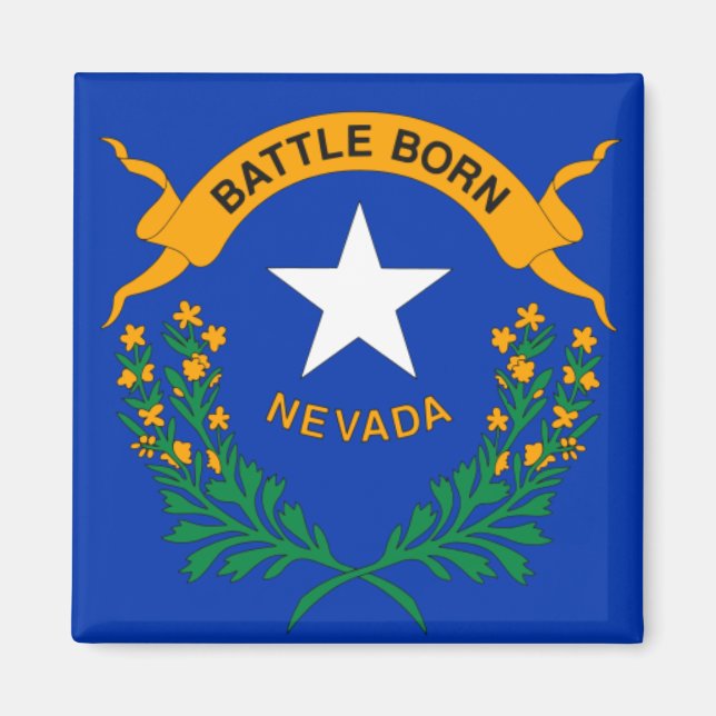 Flagge von Nevada (Einzelheiten) Magnet (Vorne)