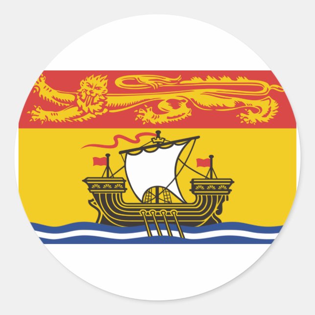 Flagge von New Brunswick, Kanada Runder Aufkleber (Vorderseite)