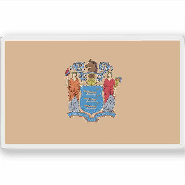 Flagge von New Jersey Aufkleber (Vorderseite)