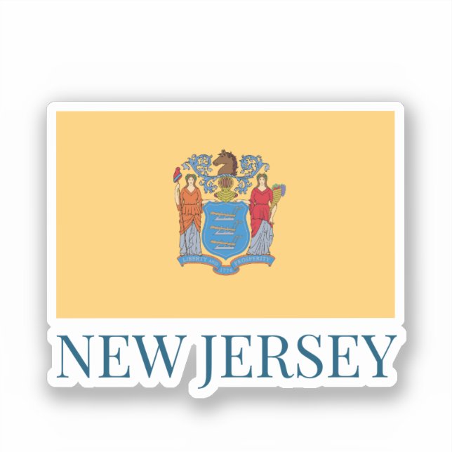 Flagge von New Jersey Aufkleber (Vorderseite)