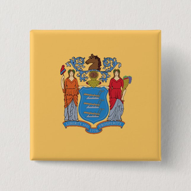 Flagge von New Jersey Button (Vorderseite)