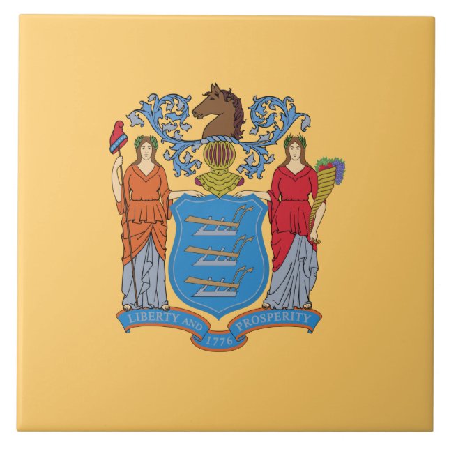 Flagge von New Jersey Fliese (Vorderseite)