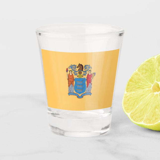 Flagge von New Jersey Schnapsglas (Vorderseite)