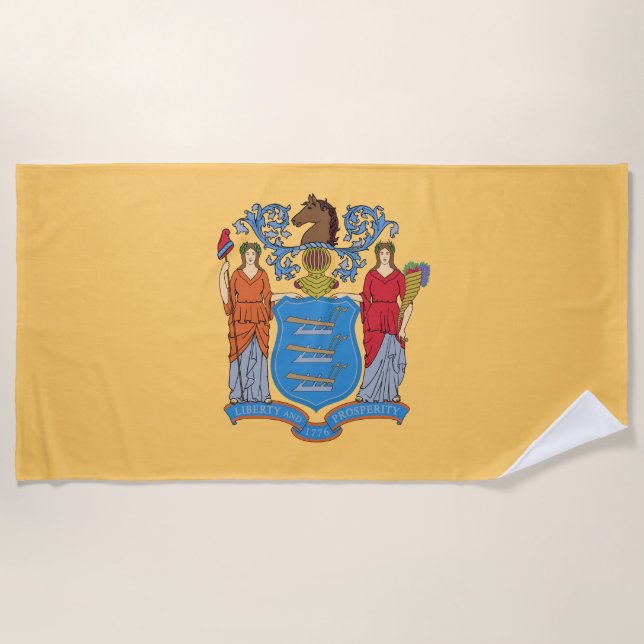 Flagge von New Jersey Strandtuch (Vorderseite)