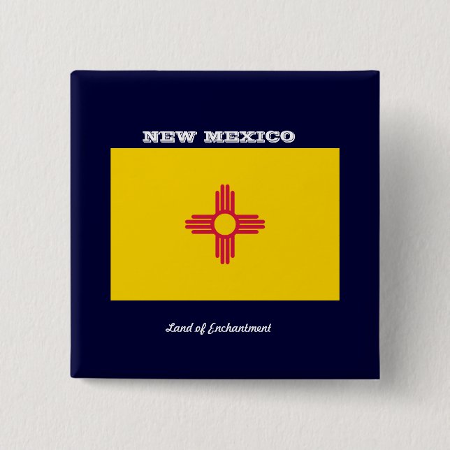 Flagge von New Mexico Button (Vorderseite)