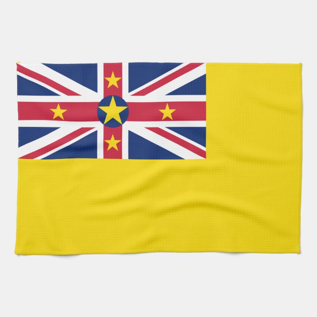 Flagge von Niue Geschirrtuch (Horizontal)