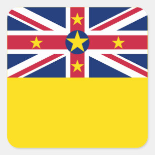 Flagge von Niue Quadratischer Aufkleber