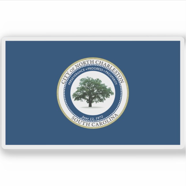 Flagge von Nord-Charleston, South Carolina Aufkleber (Vorderseite)