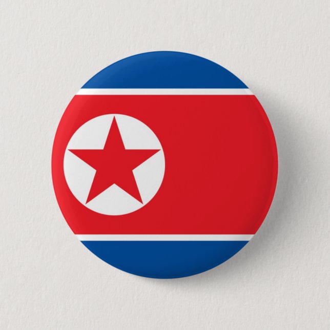 Flagge von Nordkorea auf Button-/Knopf-Abzeichen Button (Vorderseite)