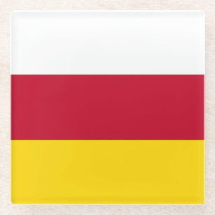 Flagge von Nordossetien Glasuntersetzer