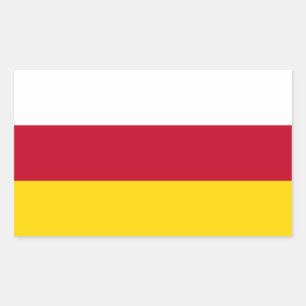 Flagge von Nordossetien Rechteckiger Aufkleber