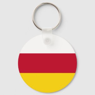 Flagge von Nordossetien Schlüsselanhänger