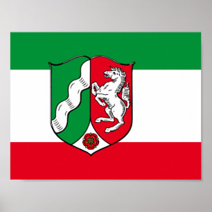 Flagge von Nordrhein-Westfalen-Poster Poster