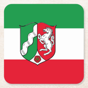 Flagge von Nordrhein-Westfalen Rechteckiger Pappuntersetzer