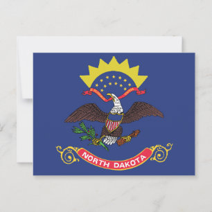 Flagge von North Dakota Peace Garden Eagle Postkarte