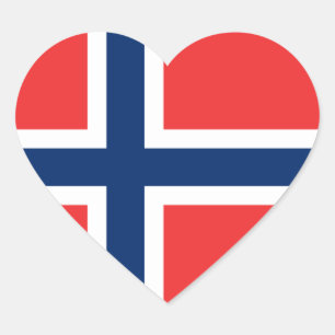 Flagge von Norwegen-Aufkleber (Herz) Herz-Aufkleber