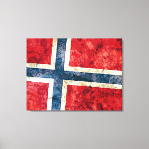 Flagge von Norwegen Leinwanddruck