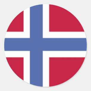 Flagge von Norwegen Runder Aufkleber