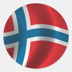 Flagge von Norwegen Runder Aufkleber