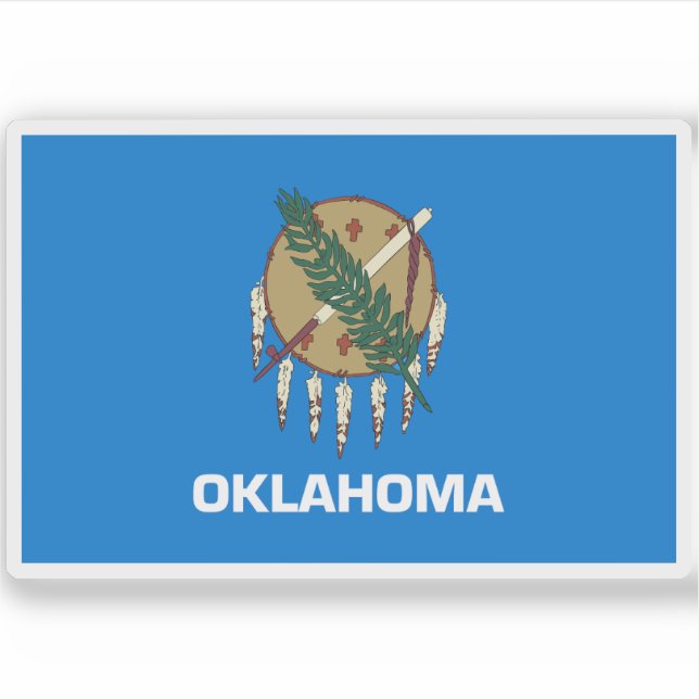 Flagge von Oklahoma Aufkleber (Vorderseite)
