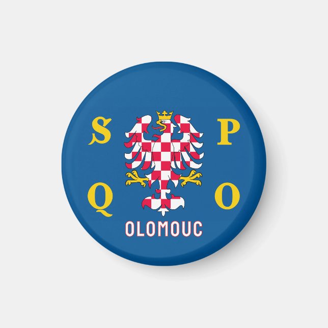 Flagge von Olomouc Magnet (Vorne)
