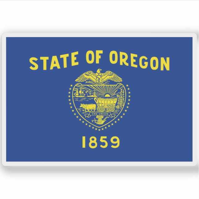 Flagge von Oregon Aufkleber (Vorderseite)