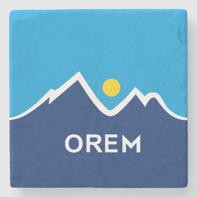 Flagge von Orem, Utah Steinuntersetzer (Vorderseite)