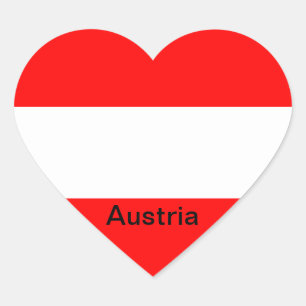 Flagge von Österreich Herz-Aufkleber