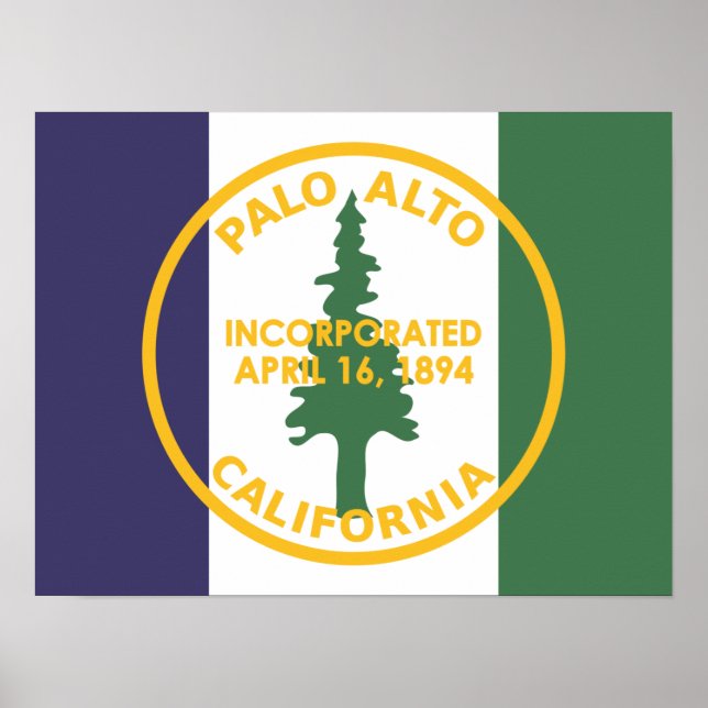 Flagge von Palo Alto, Kalifornien Poster (Vorne)