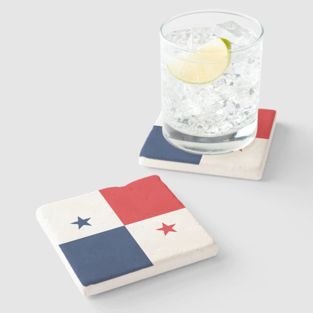 Flagge von Panama Steinuntersetzer (Seitenansicht)