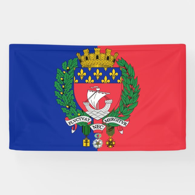 Flagge von Paris (Frankreich) Banner (Horizontal)
