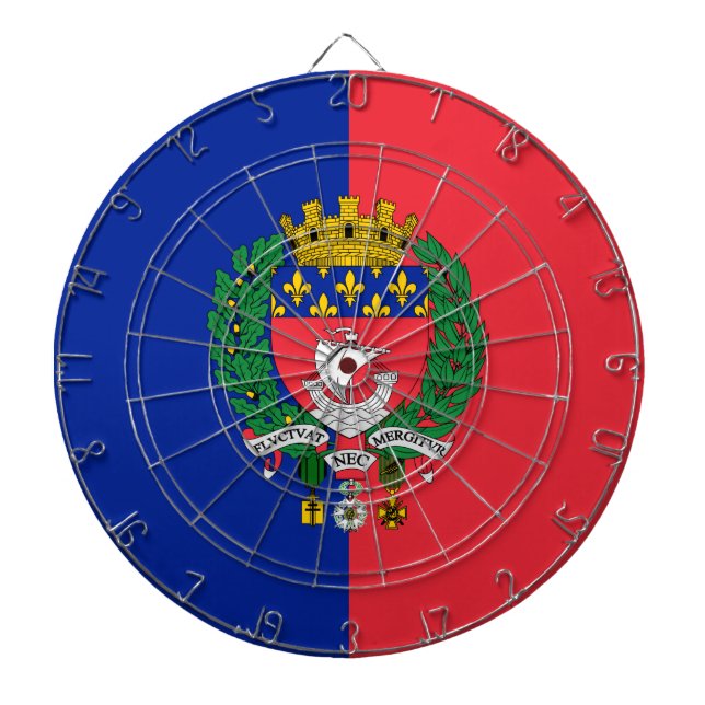 Flagge von Paris (Frankreich) Dartscheibe (vorne)