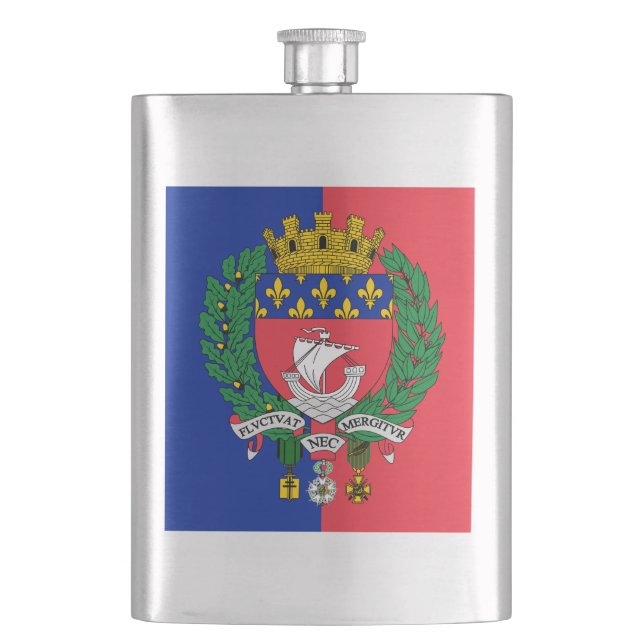 Flagge von Paris, Frankreich Flachmann (Vorderseite)