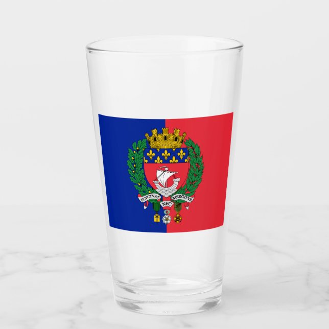 Flagge von Paris (Frankreich) Glas (Vorderseite)