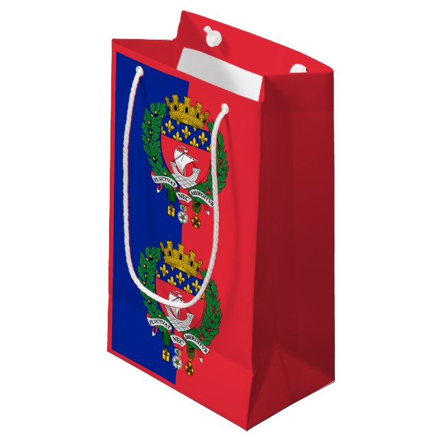 Flagge von Paris, Frankreich - kleine Geschenktasc Kleine Geschenktüte (Vorderseite Schrägansicht)