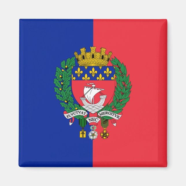 Flagge von Paris (Frankreich) Magnet (Vorne)