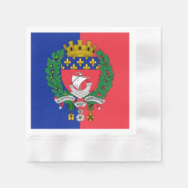 Flagge von Paris, Frankreich, Napkins Serviette (Vorderseite)