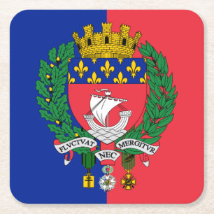 Flagge von Paris, Frankreich Quadratischer Papieru Rechteckiger Pappuntersetzer