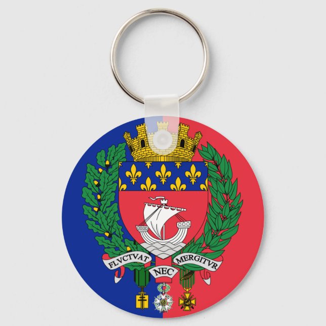 Flagge von Paris, Frankreich Schlüsselanhänger (Vorderseite)