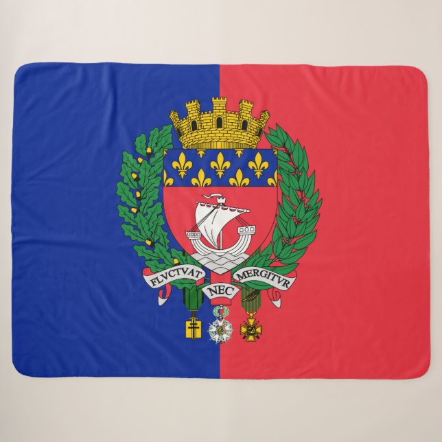 Flagge von Paris (Frankreich) Sherpadecke (Vorderseite (Horizontal))