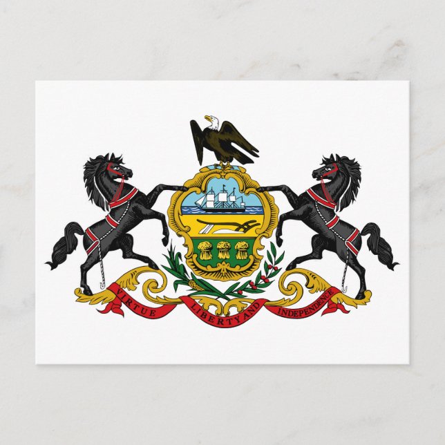 Flagge von Pennsylvania Postkarte (Vorderseite)