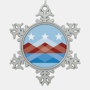 Flagge von Peoria, Arizona Schneeflocken Zinn-Ornament