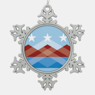 Flagge von Peoria, Arizona Schneeflocken Zinn-Ornament