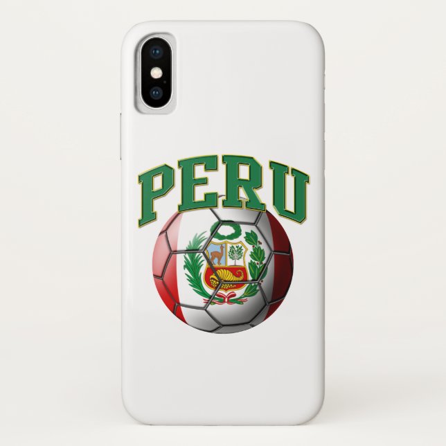 Flagge von Peru-Fußball Case-Mate iPhone Hülle (Rückseite)