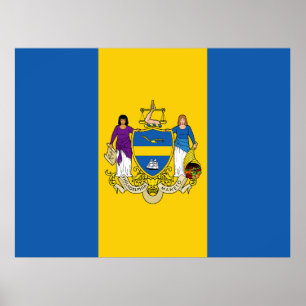 Flagge von Philadelphia, Pennsylvania Poster